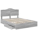 vidaXL Lit de Rangement Gris Sonoma 140 x 200 cm Bois d'ingénierie