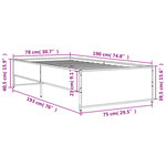 vidaXL Cadre de lit sans matelas sonoma gris 75x190 cm