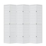 vidaXL Cloison de séparation 6 panneaux blanc bois de paulownia massif