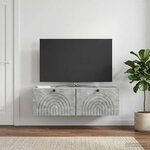 vidaXL Meuble TV mural Gris béton 98 x 31 x 30 cm Bois d'ingénierie