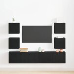 vidaXL Meuble TV 6 Pièces Noir 160 x 30 x 30 cm Bois d'ingénierie