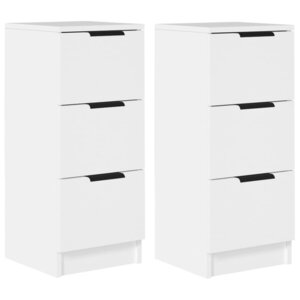 vidaXL Buffets 2 Pièces blanc 30x30x70 cm bois d'ingénierie