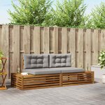 vidaXL 2 pc Ensemble de canapés d'extérieur Gris Naturel et Clair