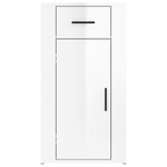 vidaXL Armoire de bureau Blanc brillant 40x49x75 cm Bois d'ingénierie