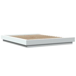 vidaXL Cadre de lit avec lumières LED blanc 150x200 cm