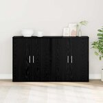 vidaXL Haut Armoire 2 Pièces Chêne noir 60 x 31 x 70 cm Bois d'ingénierie