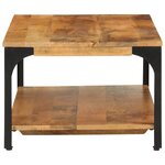 vidaXL Table basse 2 niveaux 100x55x38cm bois manguier massif et acier