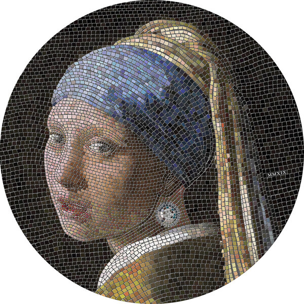 Monnaie GIRL PEARL EARRING Vermeer Great Micromosaic Passion 3 Oz Argent 20$ Palau 2019