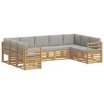 vidaXL Ensemble de canapés d'extérieur 9 pc Blanc et gris clair