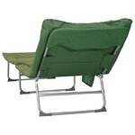 vidaXL Transat pliant avec coussin 2 Pièces Vert foncé
