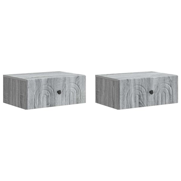 vidaXL Cabinet de chevet mural 2 pièces Sonoma gris 49 x 34 5 x 20 cm