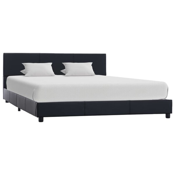 vidaXL Cadre de lit Noir Similicuir 140 x 200 cm