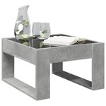 vidaXL Table basse avec LED infini gris béton 50x53x30 cm