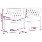 vidaXL Tête de lit capitonnée Noir 200 cm Pin massif