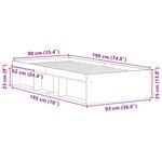 vidaXL Cadre de lit sans matelas chêne marron 90x190 cm