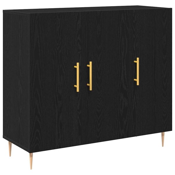 Buffet vidaXL Noir Chêne 90x34x80 cm en bois reconstitué