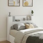 vidaXL Tête de lit Blanc 140 x 16 5 x 103 5 cm Bois d'ingénierie