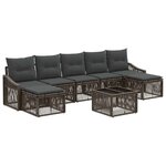 vidaXL Ensemble de canapé de jardin 8 Pièces Gris polyrotin