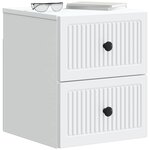 vidaXL Cabinet de chevet mural avec tiroir Blanc 33 x 34 5 x 40 cm