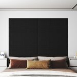 vidaXL Panneaux muraux 12 Pièces Noir 90x30 cm Tissu 3 24 m²