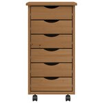 vidaXL Armoire roulante avec tiroirs MOSS bois de pin marron miel