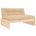 vidaXL Salon de jardin 2 Pièces avec coussins bois massif