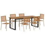 vidaXL Ensemble de salle à manger de jardin 7 pièces Beige Poly Rattan Acacia