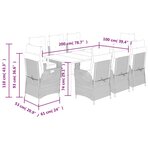 vidaXL Ensemble à manger de jardin et coussins 9 Pièces mélange beige