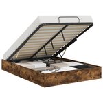 vidaXL Cadre de lit ottoman avec stockage Chêne fumé 193 x 120 x 25 cm