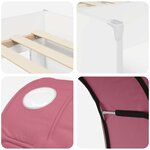 vidaXL Lit avec Tunnel 4 Pièces Blanc et rose Bois d'ingénierie