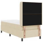 vidaXL Lit à ressorts avec matelas et LED crème 80x200 cm  tissu