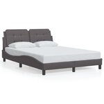vidaXL Cadre de lit avec LED sans matelas Zadar gris 120x200 cm