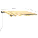 vidaXL Auvent manuel rétractable sur pied 450x300 cm Jaune et blanc