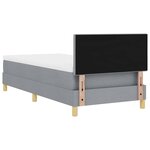 vidaXL Lit avec sommier et matelas gris clair 100x200 cm Tissu