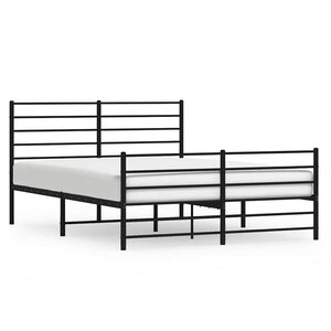 vidaXL Cadre de lit métal sans matelas avec pied de lit noir 120x200cm