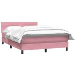 vidaXL Sommier à lattes de lit avec matelas rose 160x210 cm velours