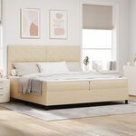 vidaXL Lit à ressorts avec matelas crème 200x200 cm en tissu