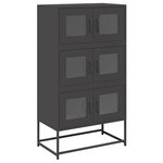 vidaXL Buffet haut noir 68x39x123 cm acier