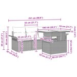 vidaXL Ensemble de Canapés de Jardin 5 Pièces avec Coussins Marron Poly Rattan
