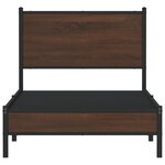 vidaXL Cadre de lit en métal sans matelas chêne marron 90x200 cm