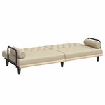 vidaXL Canapé-lit avec accoudoirs crème tissu