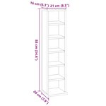 vidaXL Armoire à CD Chêne fumé 21x20x88 cm Bois d'ingénierie