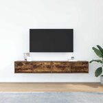 vidaXL Meubles TV 2 Pièces chêne fumé 80x31x25 5 cm bois d'ingénierie