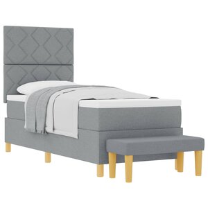 vidaXL Lit à ressorts avec tête de lit Gris clair 200 x 80 cm tissu
