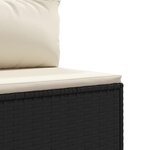 vidaXL Salon de jardin 6 Pièces avec coussins Noir Résine tressée