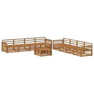 vidaXL Ensemble de canapés d'extérieur 9 pc Naturel