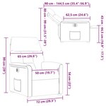vidaXL Fauteuil inclinable électrique Noir Tissu