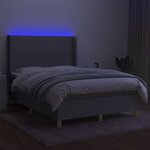 vidaXL Sommier à lattes de lit matelas LED Gris clair 140x200 cm Tissu