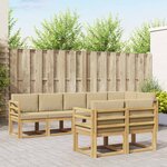 vidaXL Ensemble de canapés d'extérieur 8 pc Blanc et Beige Polyester