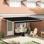 vidaXL Store Rétractable Manuel Noir 450x300 cm